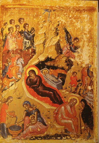 196-Рождество, переносная икона 16 века